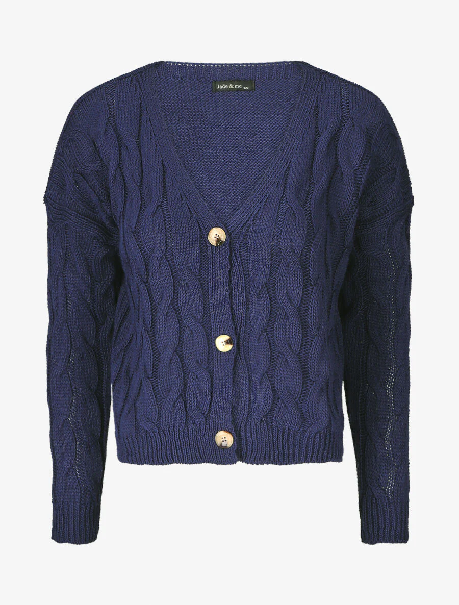 Kort vest met lange mouwen - Marineblauw