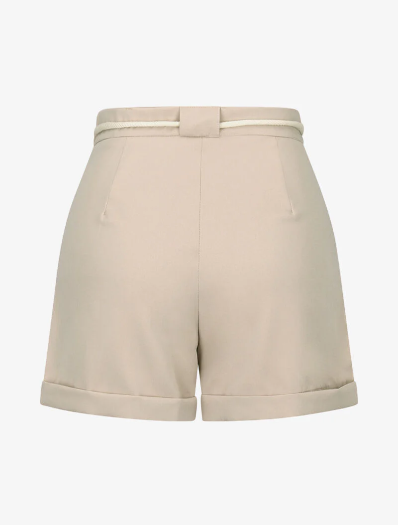Korte broek met grote opgestikte zakken - beige - Image 2