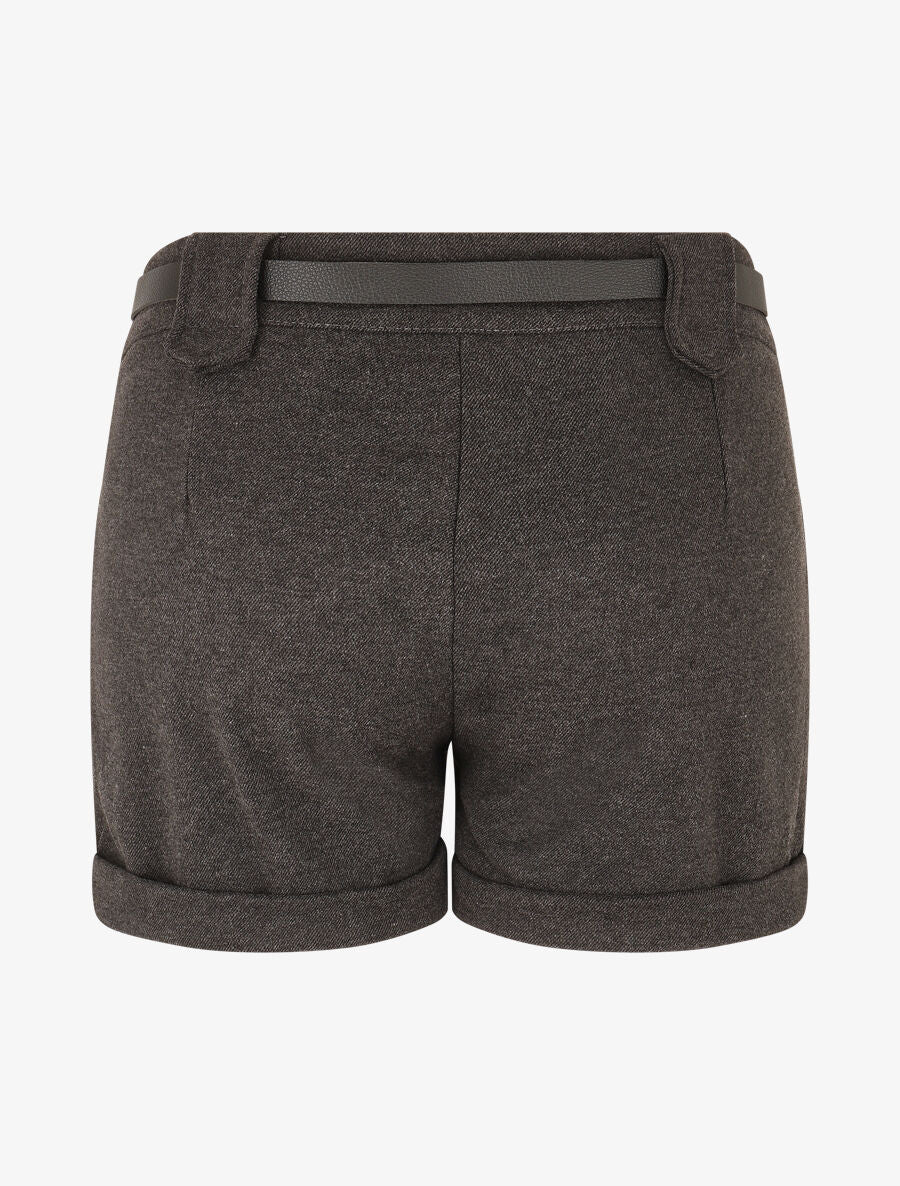Korte broek met riem en revers - Antraciet - Image 2