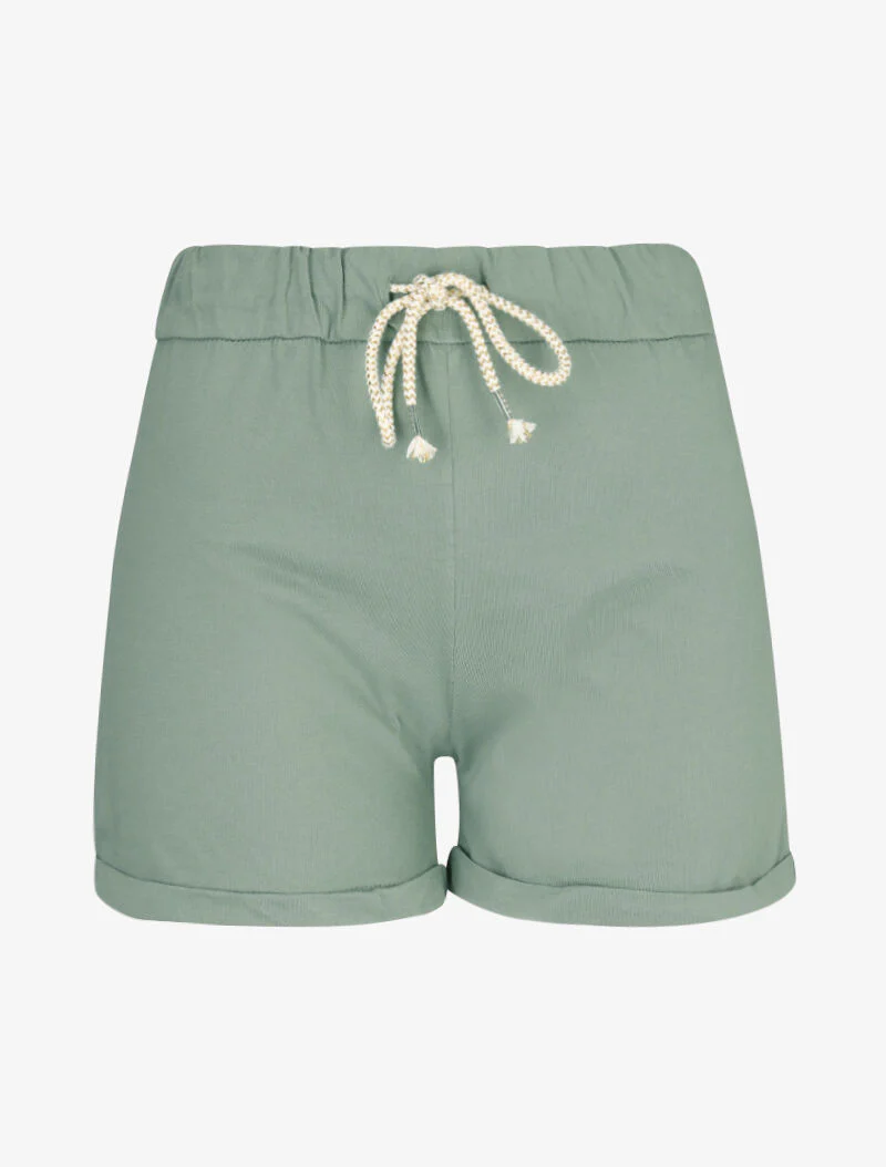 Korte broek met trekkoordjes - kaki
