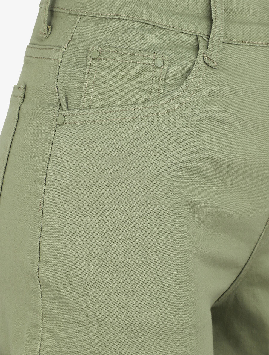 Korte jeans met zoom - Kakigroen - Image 3