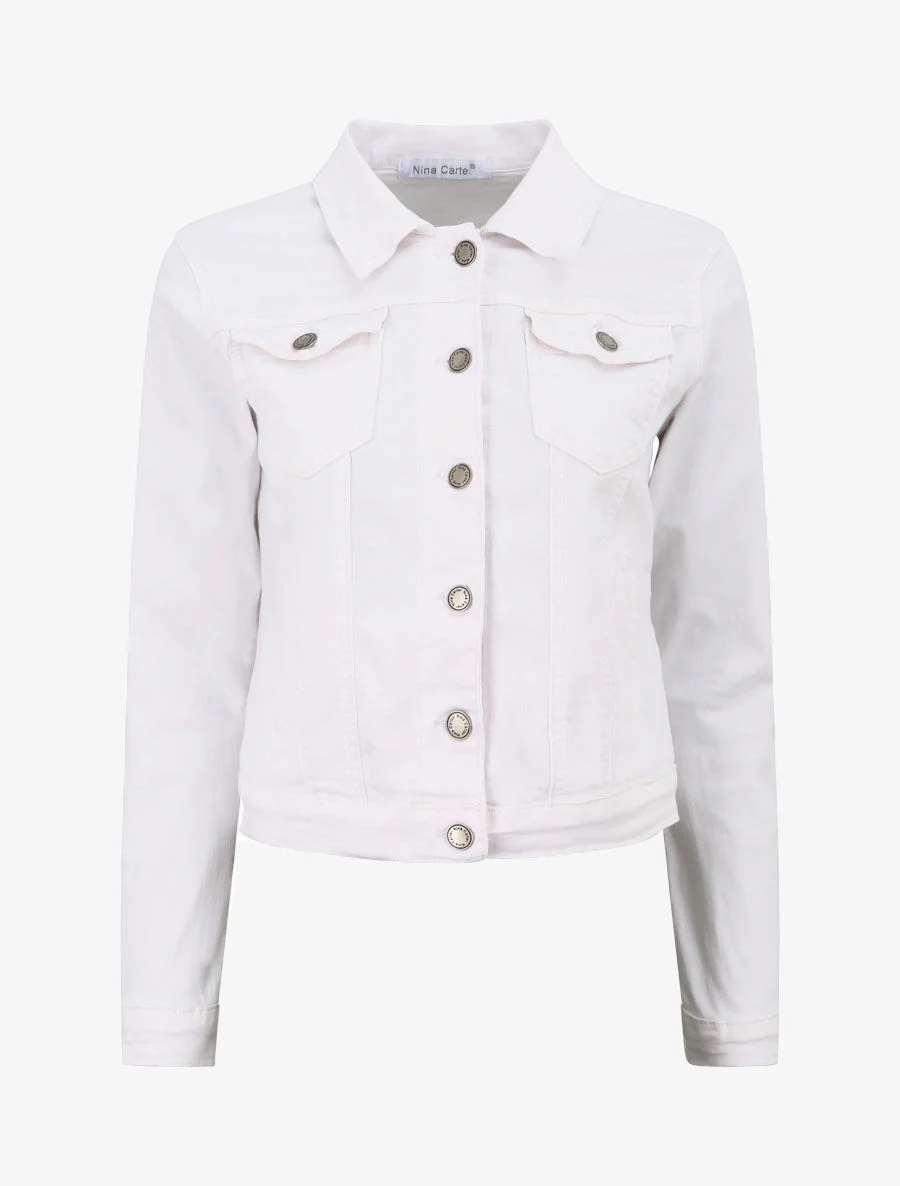 Korte jeansjas - Wit - Image 3