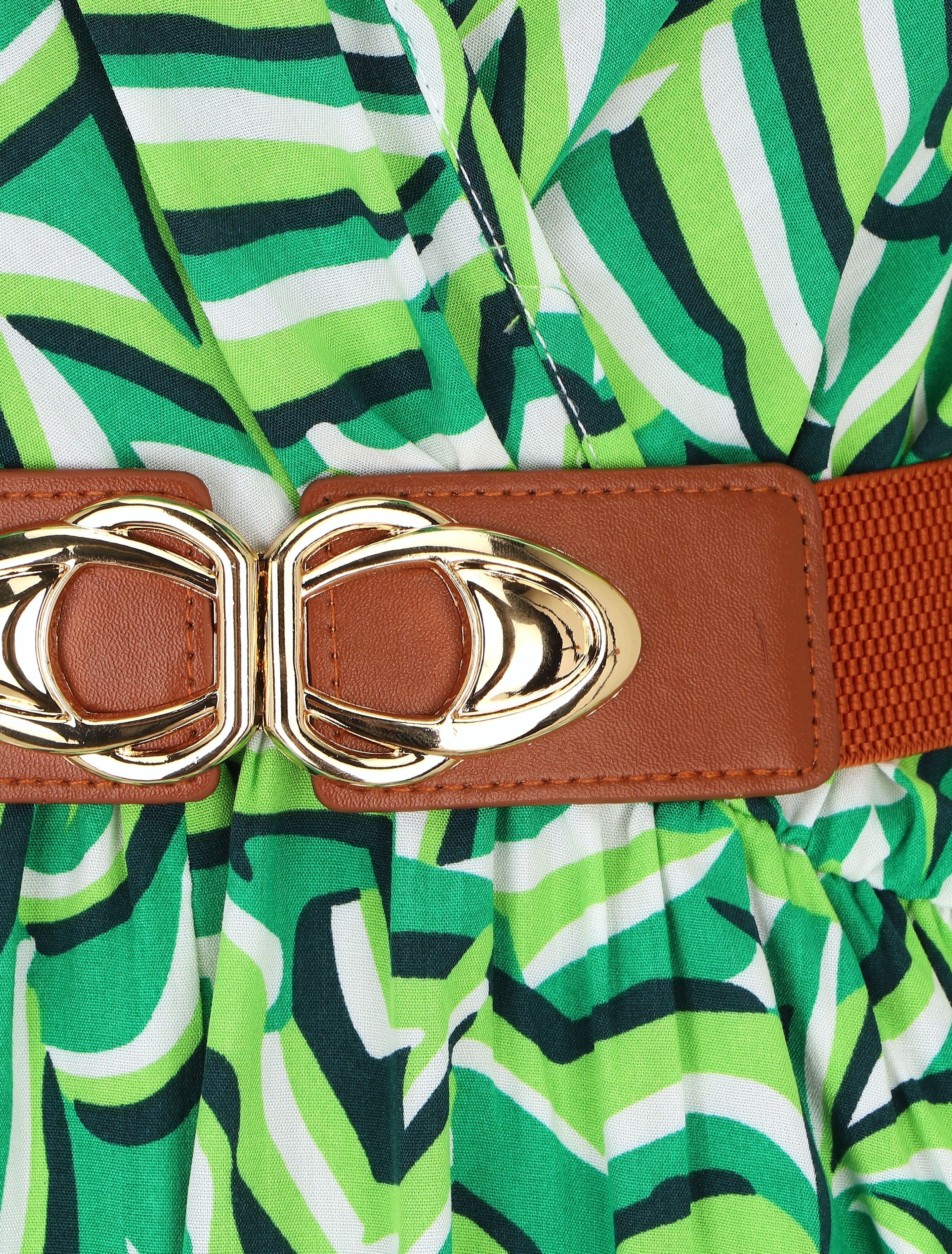 Korte jumpsuit met korte mouwen en grafische print - groen - Image 3