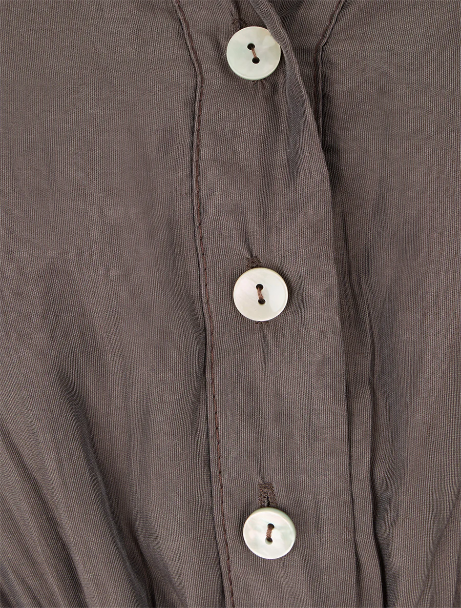 Korte jurk met ruches - Bruin - Image 3