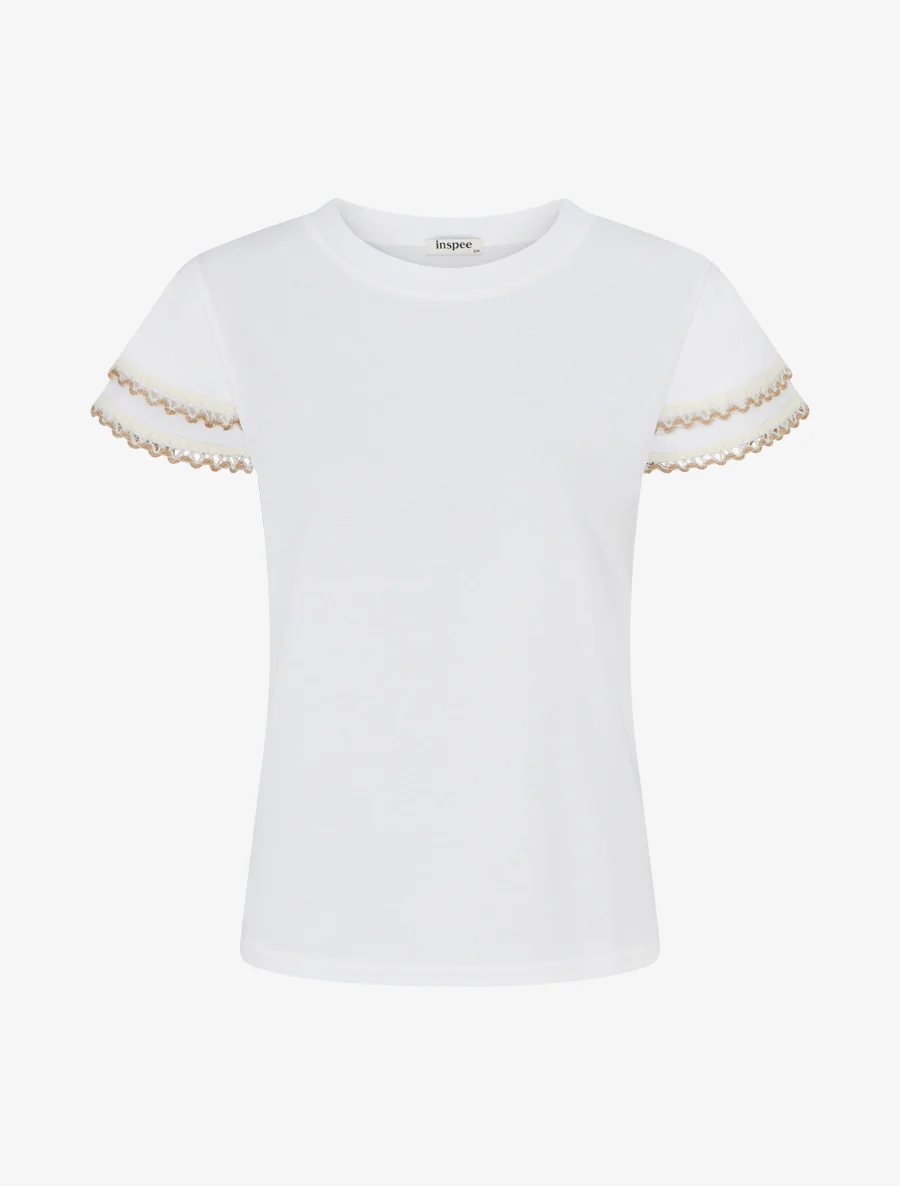 Korte mouwen T-shirt met borduurdetails - Wit