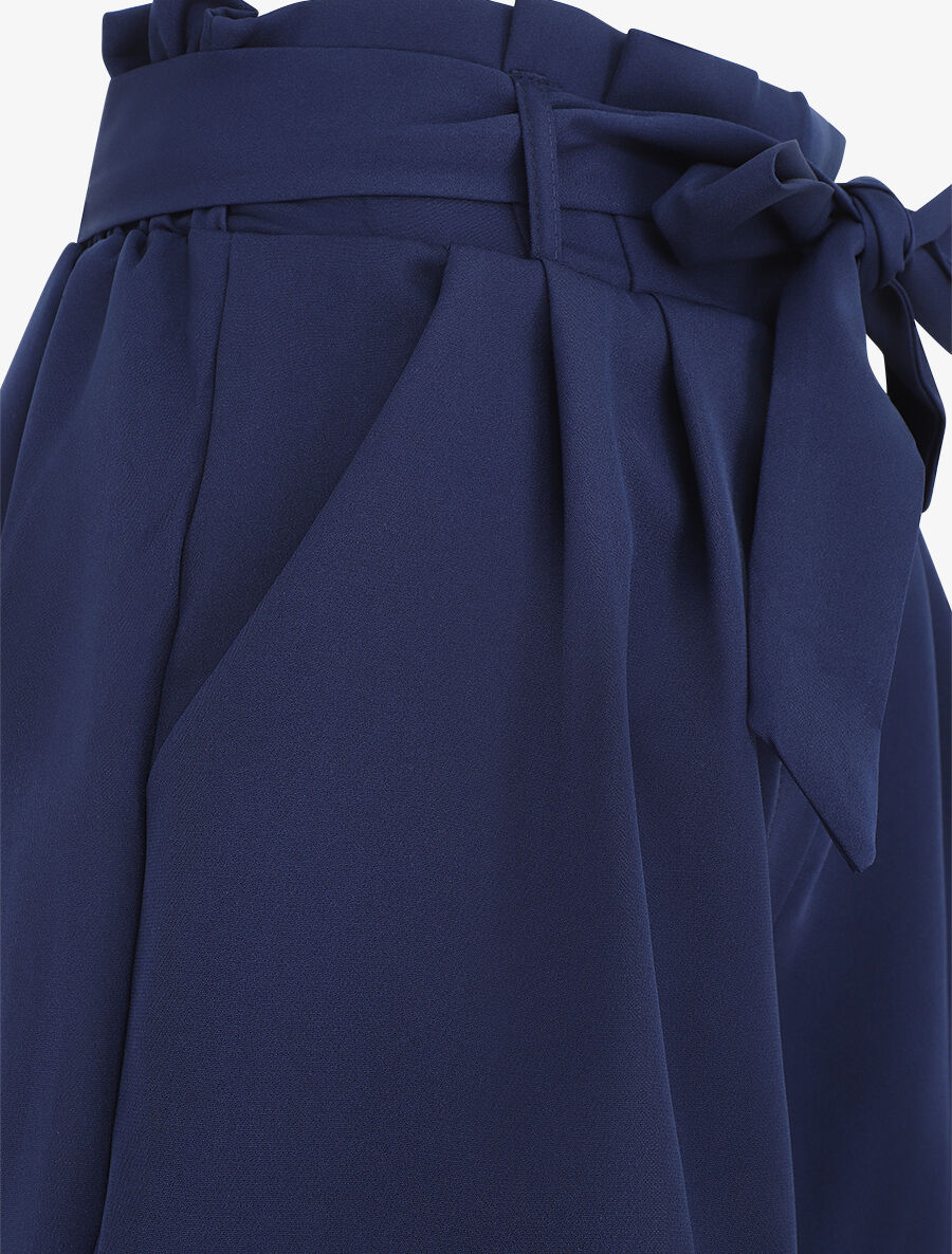 Korte paperbag short - Marineblauw - Image 3