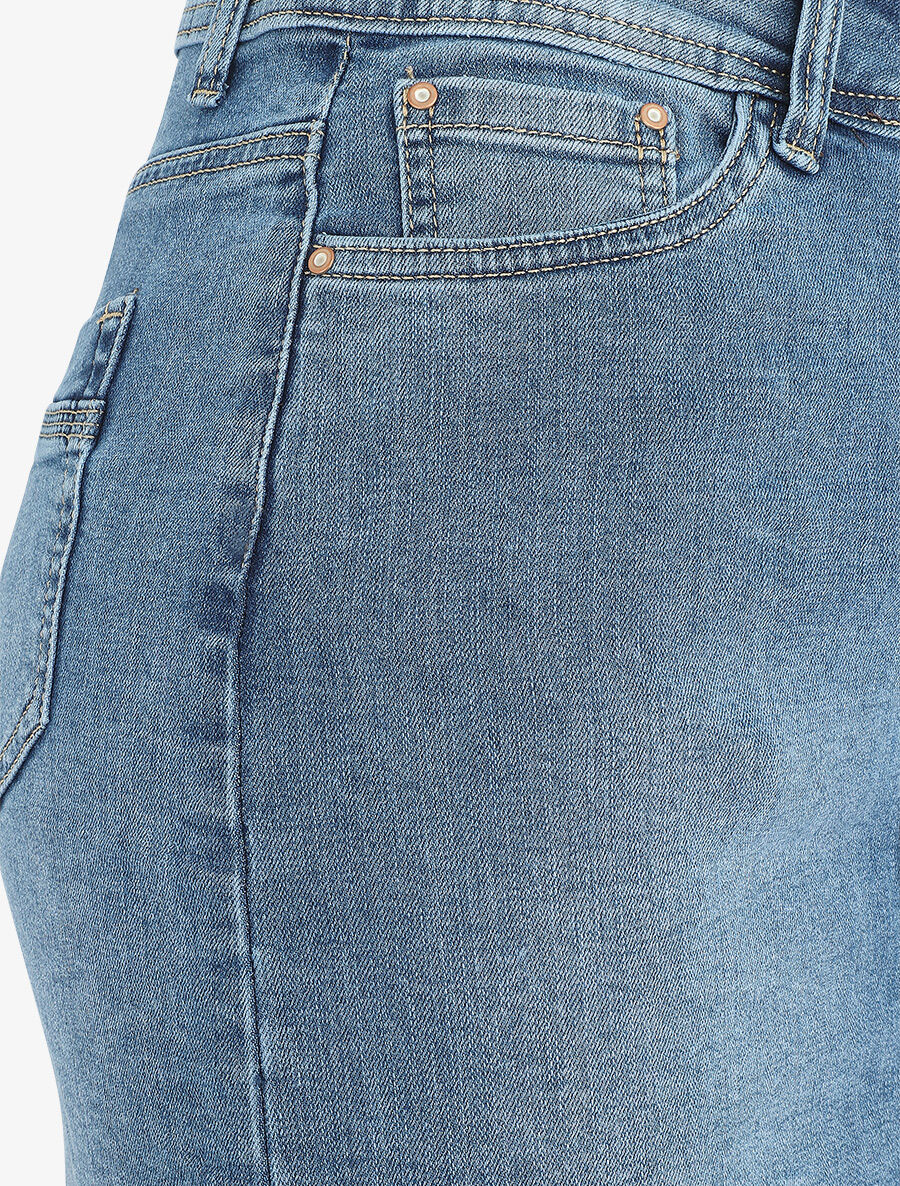 Korte rechte denim rok standaard maat - blauw - Image 3