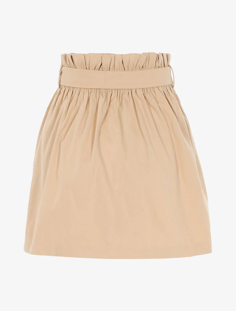 Korte rok met drukknoopjes - beige - Image 2