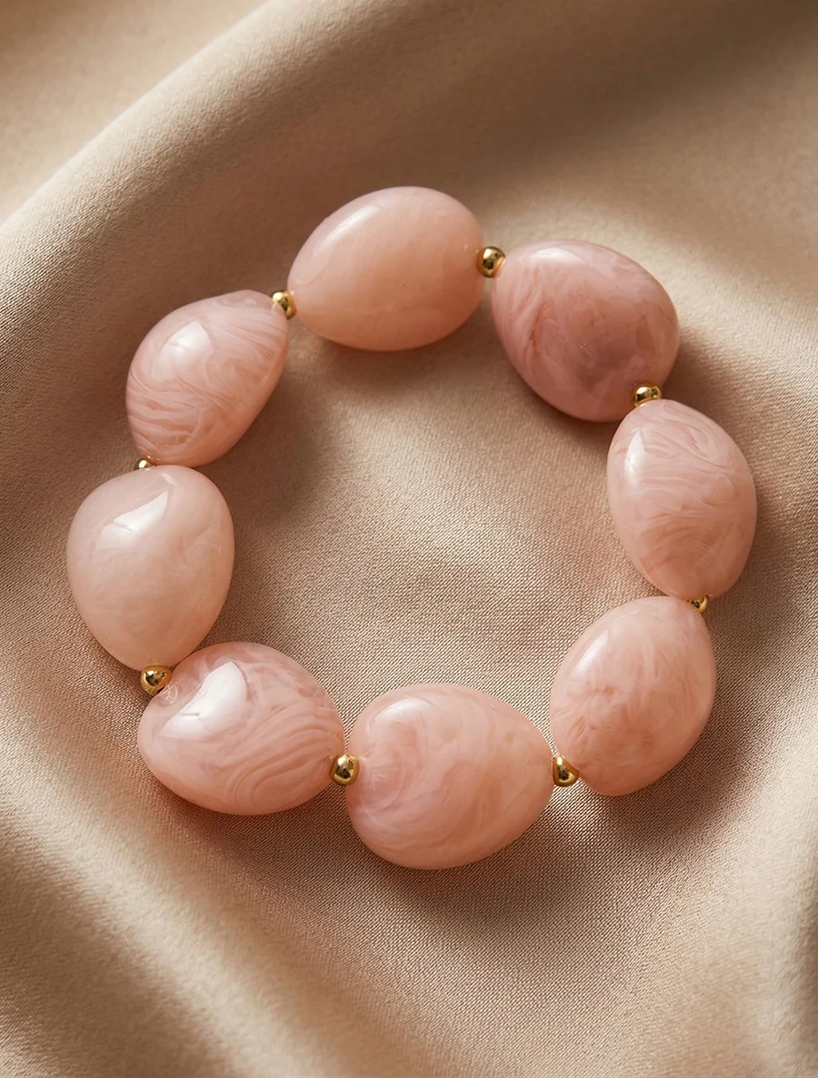 Kralenarmband van hars - Roos