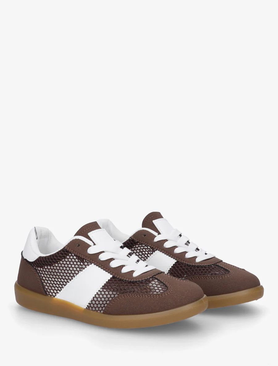 Lage geperforeerde sneakers - Bruin - Image 4