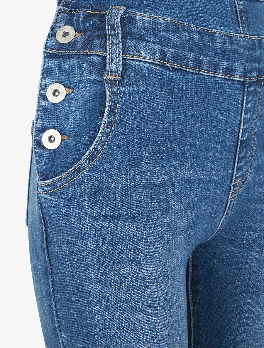 Lage skinny tuinbroek - blauw - Image 3