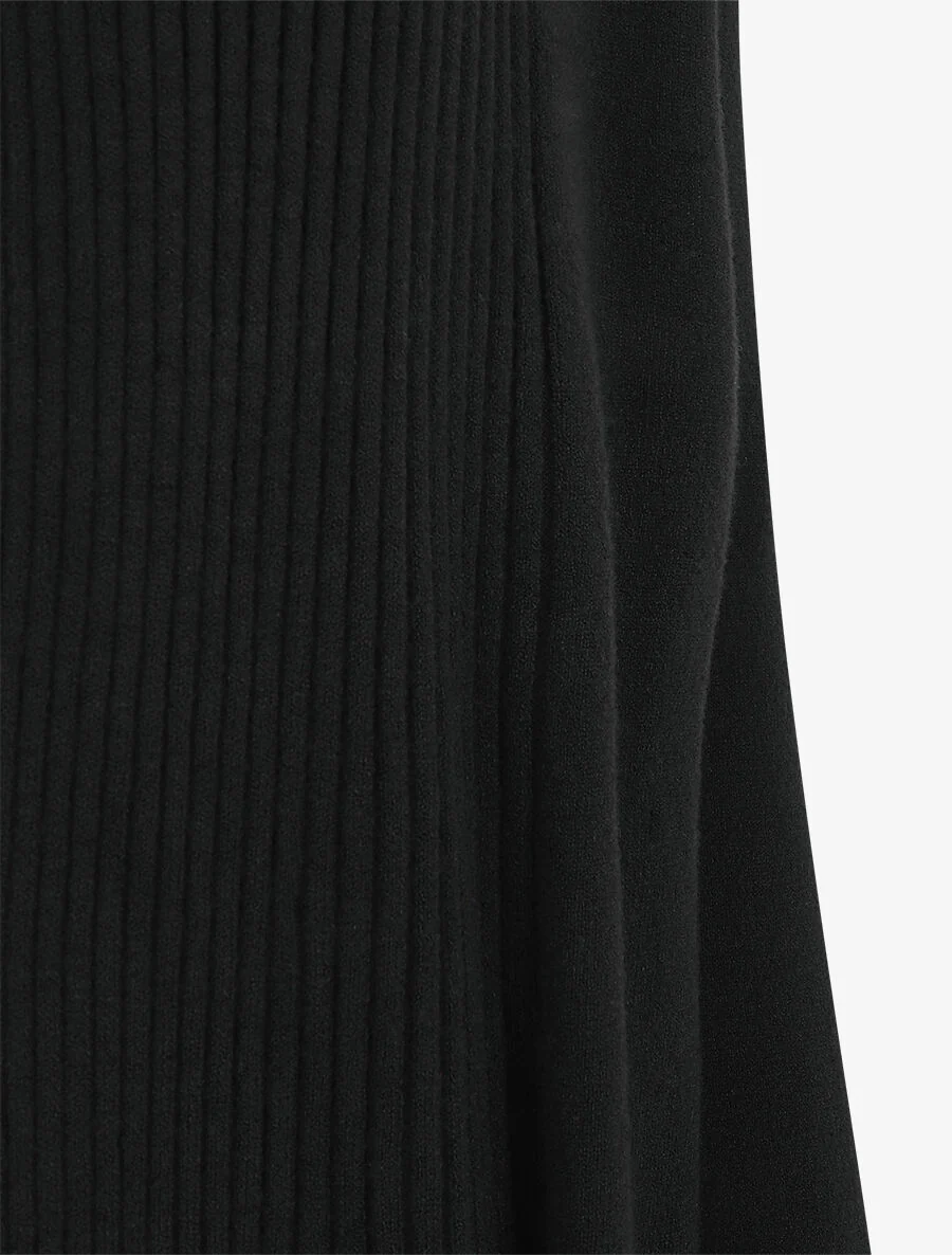 Lang. gebreid vest - zwart - Image 3