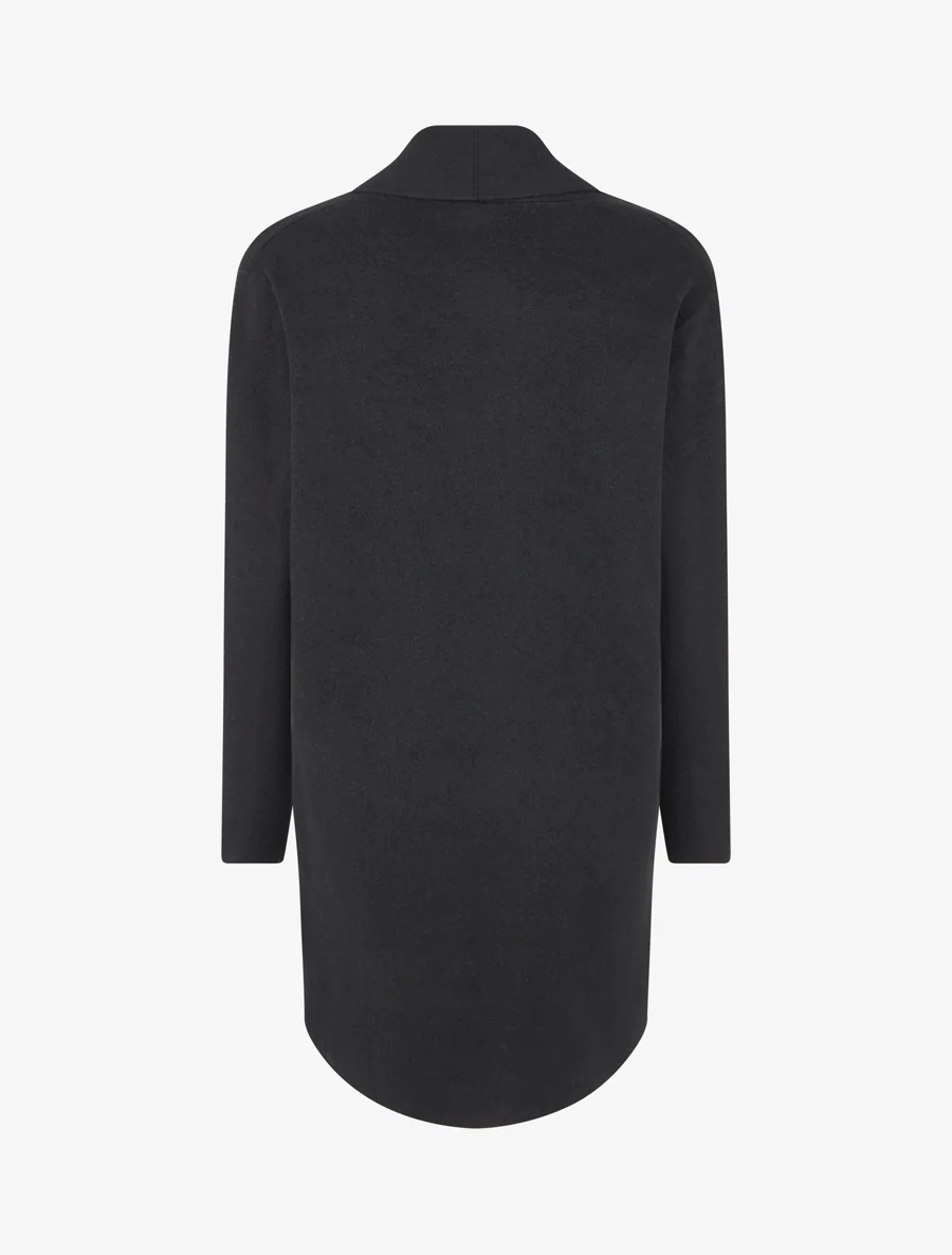 Lang gilet met sjaalkraag - Zwart - Image 2