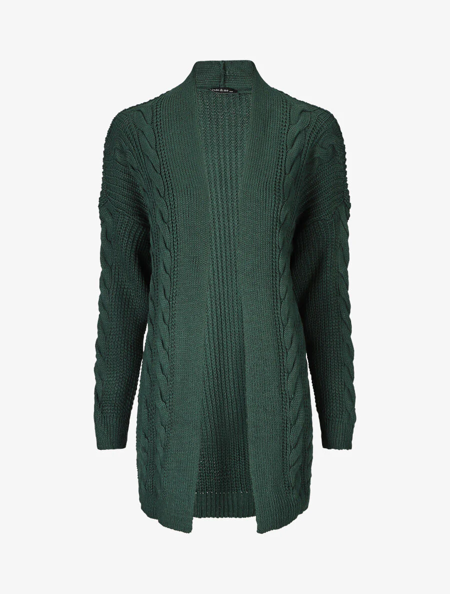 Lang open vest van mesh - groen