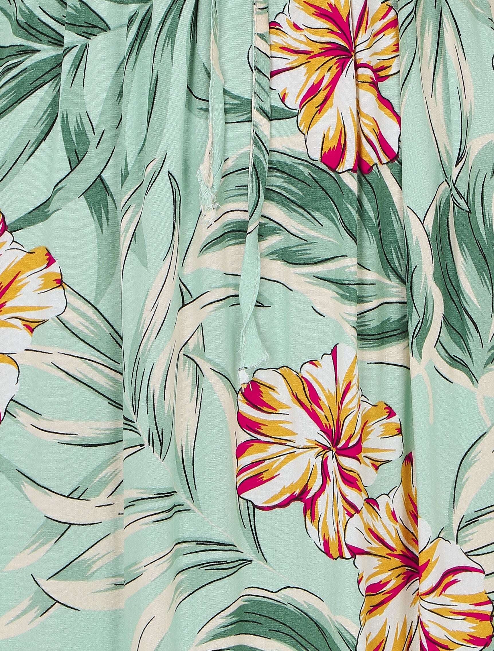 Lange A-lijn jurk met tropische bloemenprint - watergroen - Image 3