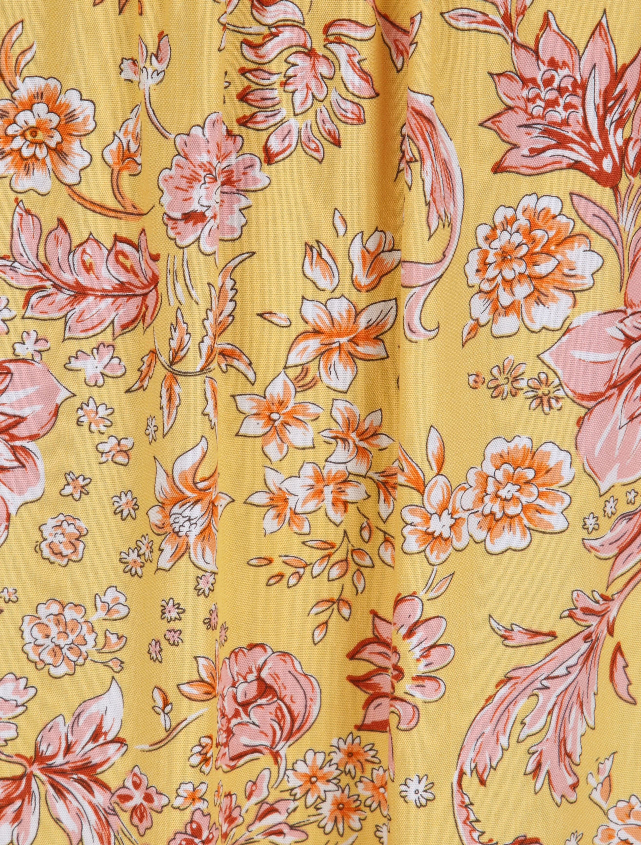 Lange bloemenprint jurk - Mosterd - Image 3