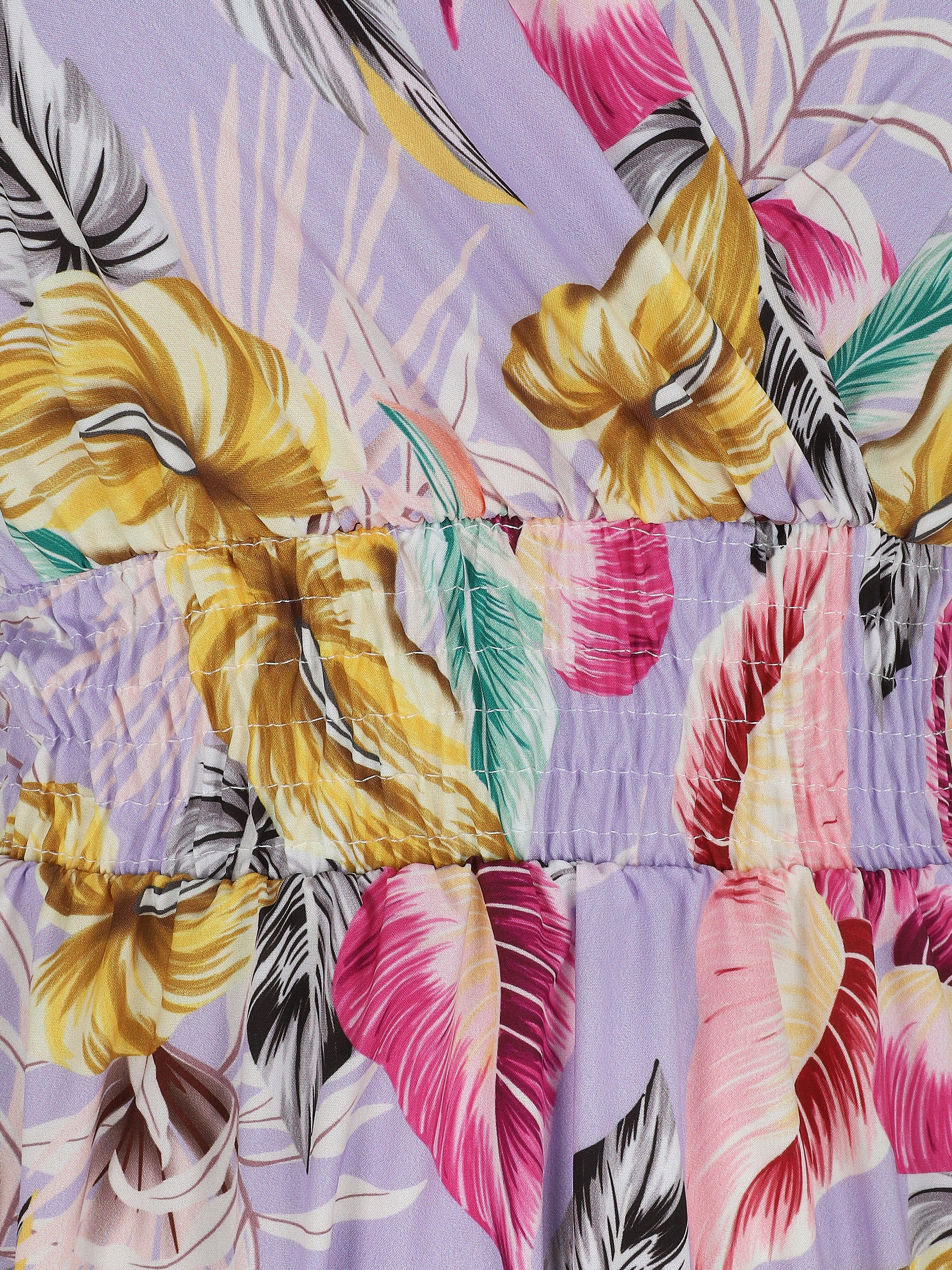 Lange bloemenprint jurk - Lila - Image 3