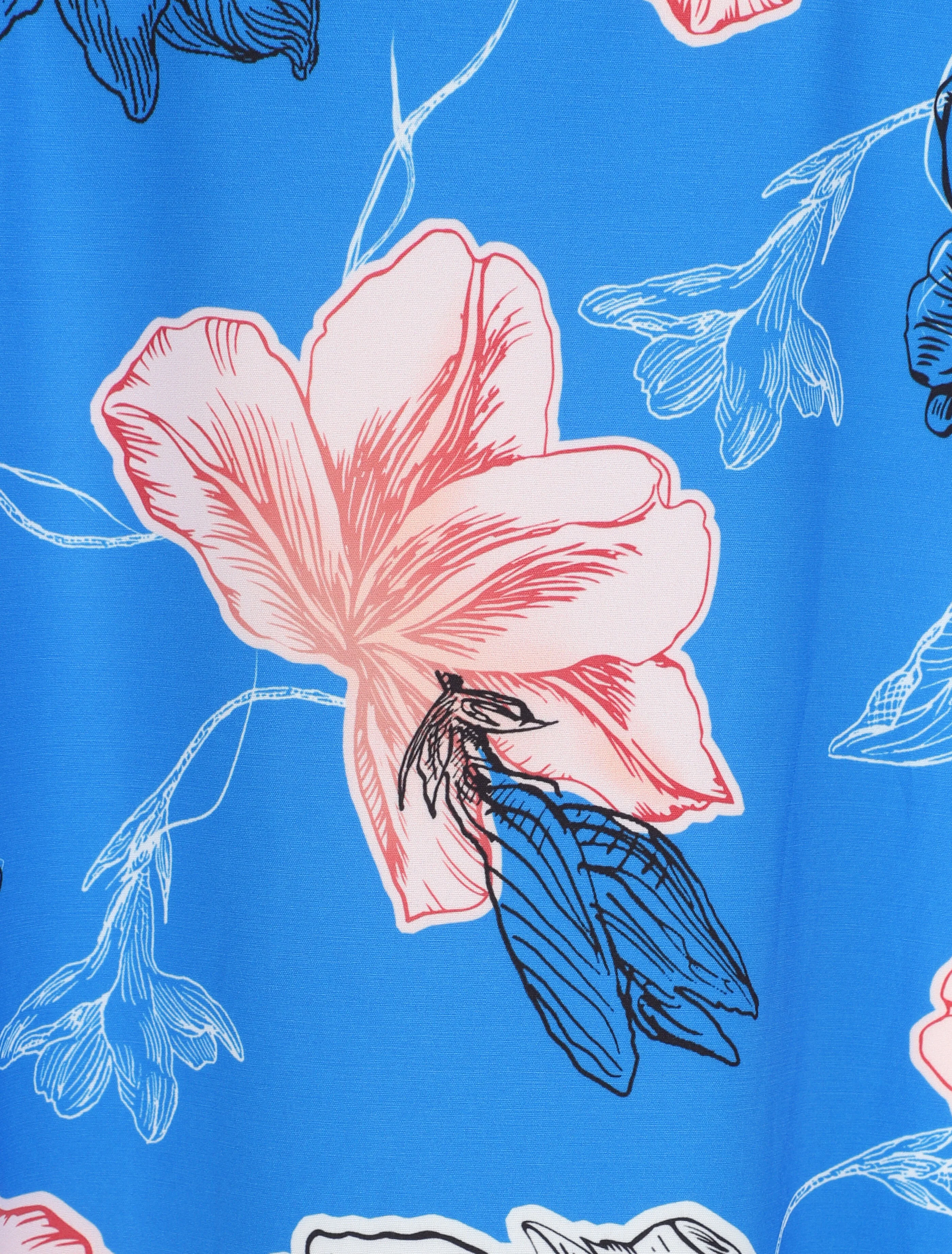 Lange bloemenprint rok - Kobaltblauw - Image 3