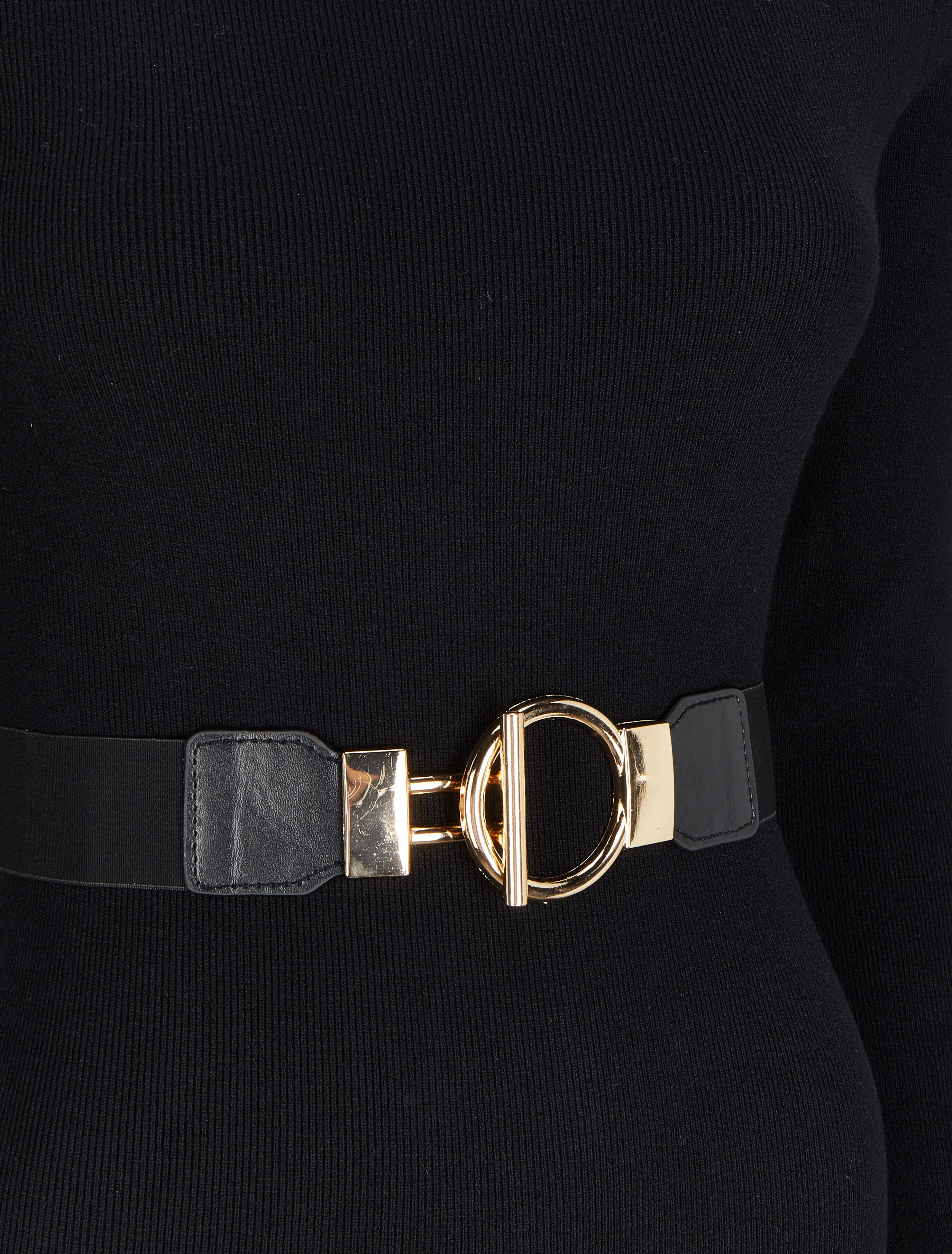 Lange coltrui-jurk - Zwart - Image 3
