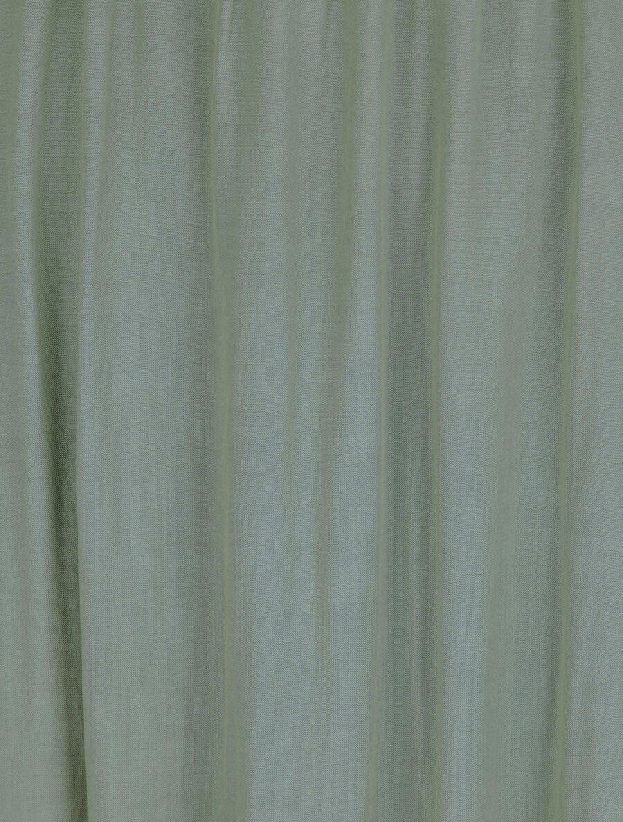 Lange effen empire jurk met bandjes - Olijfgroen - Image 4