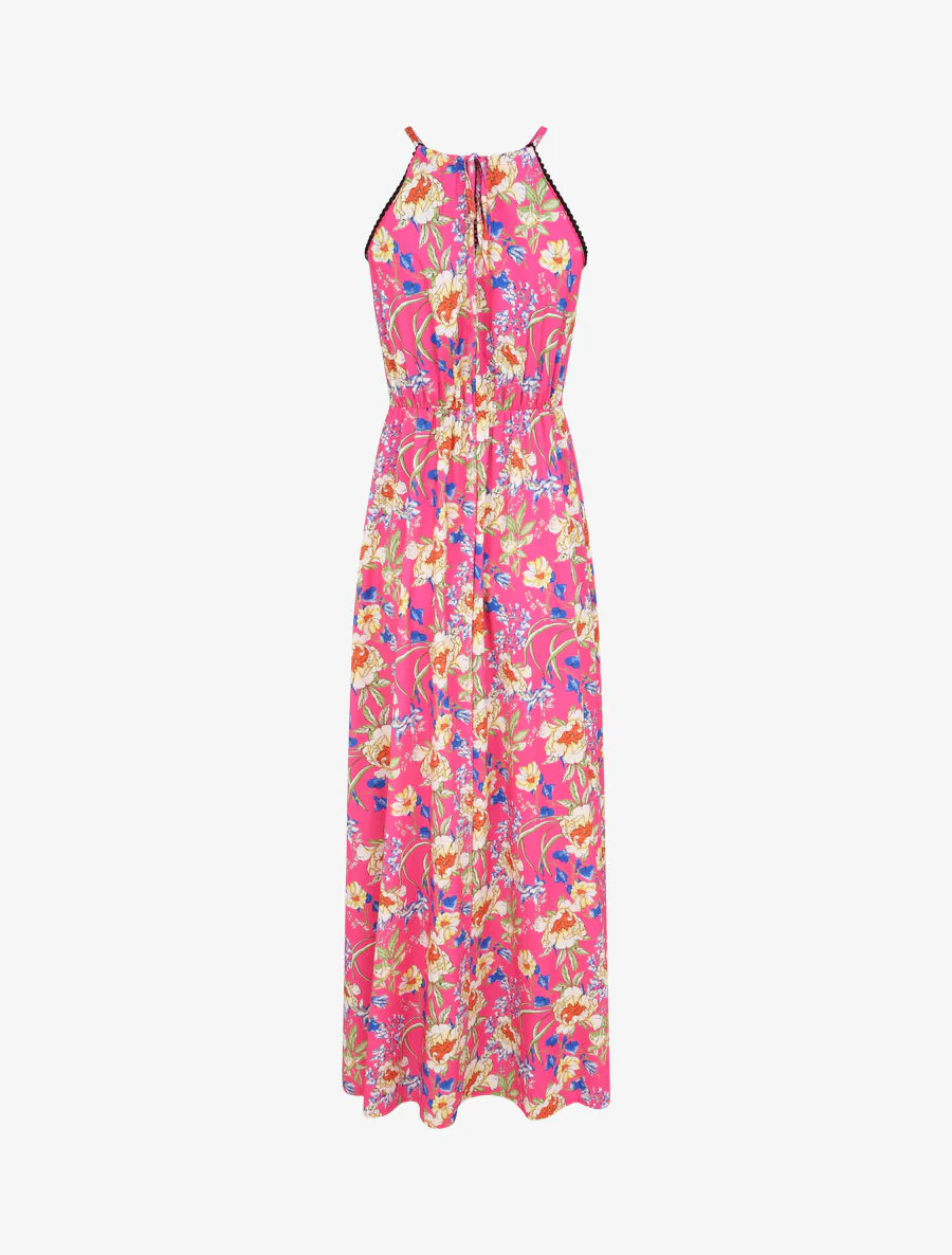 Lange jurk met bloemenprint - Fuchsia - Image 3