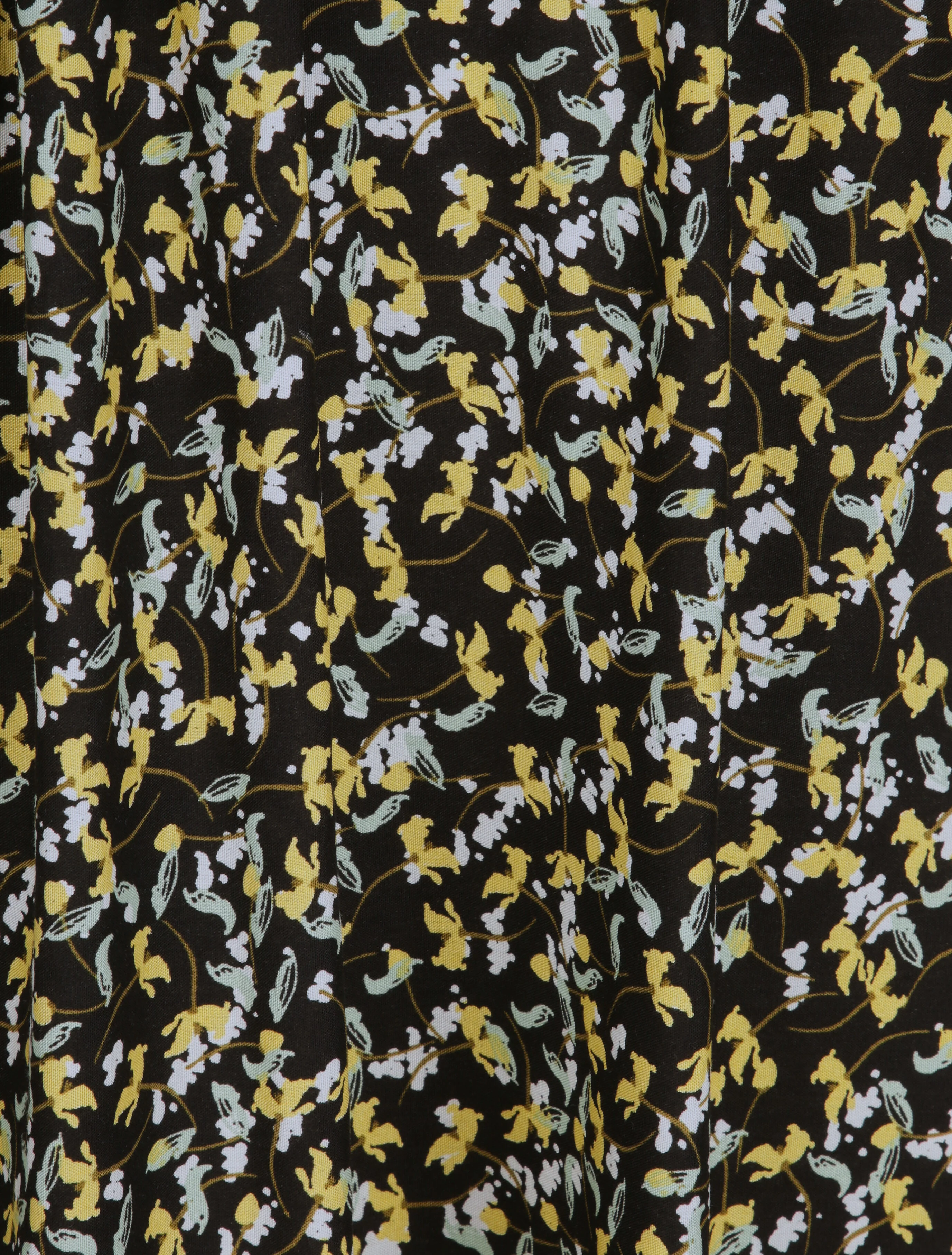 Lange jurk met grafische bloemen en fijne borduursels - Zwart - Image 4