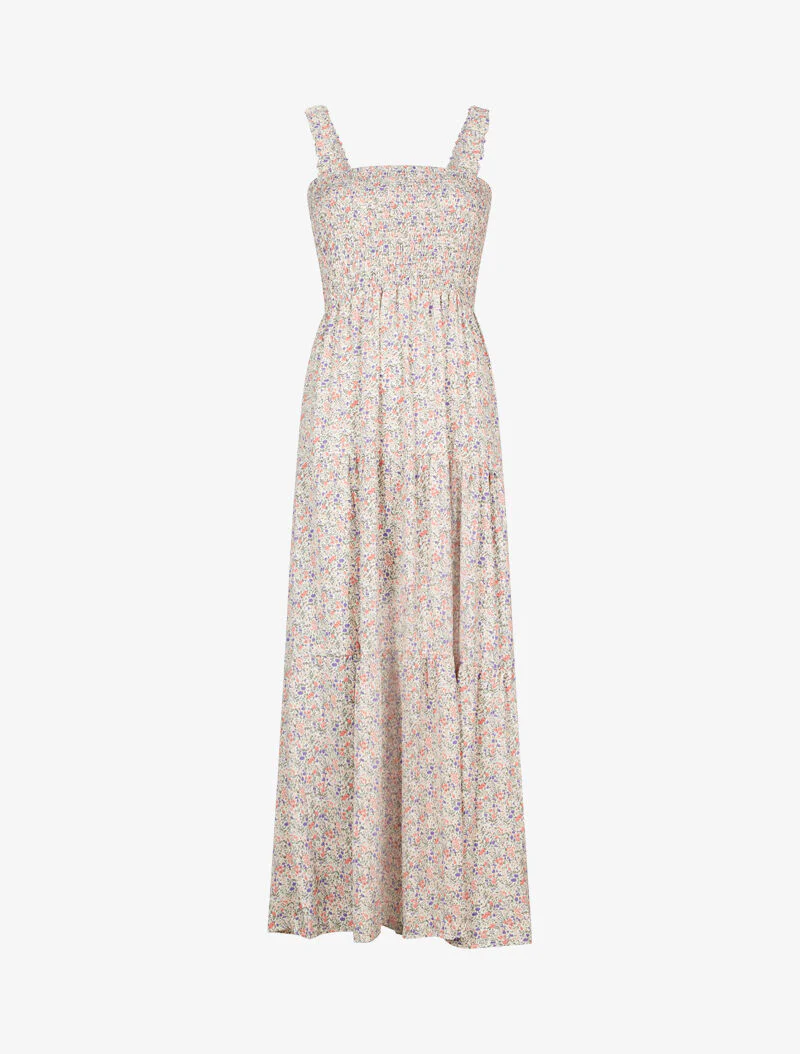 Lange jurk met kleine bloemen - roze