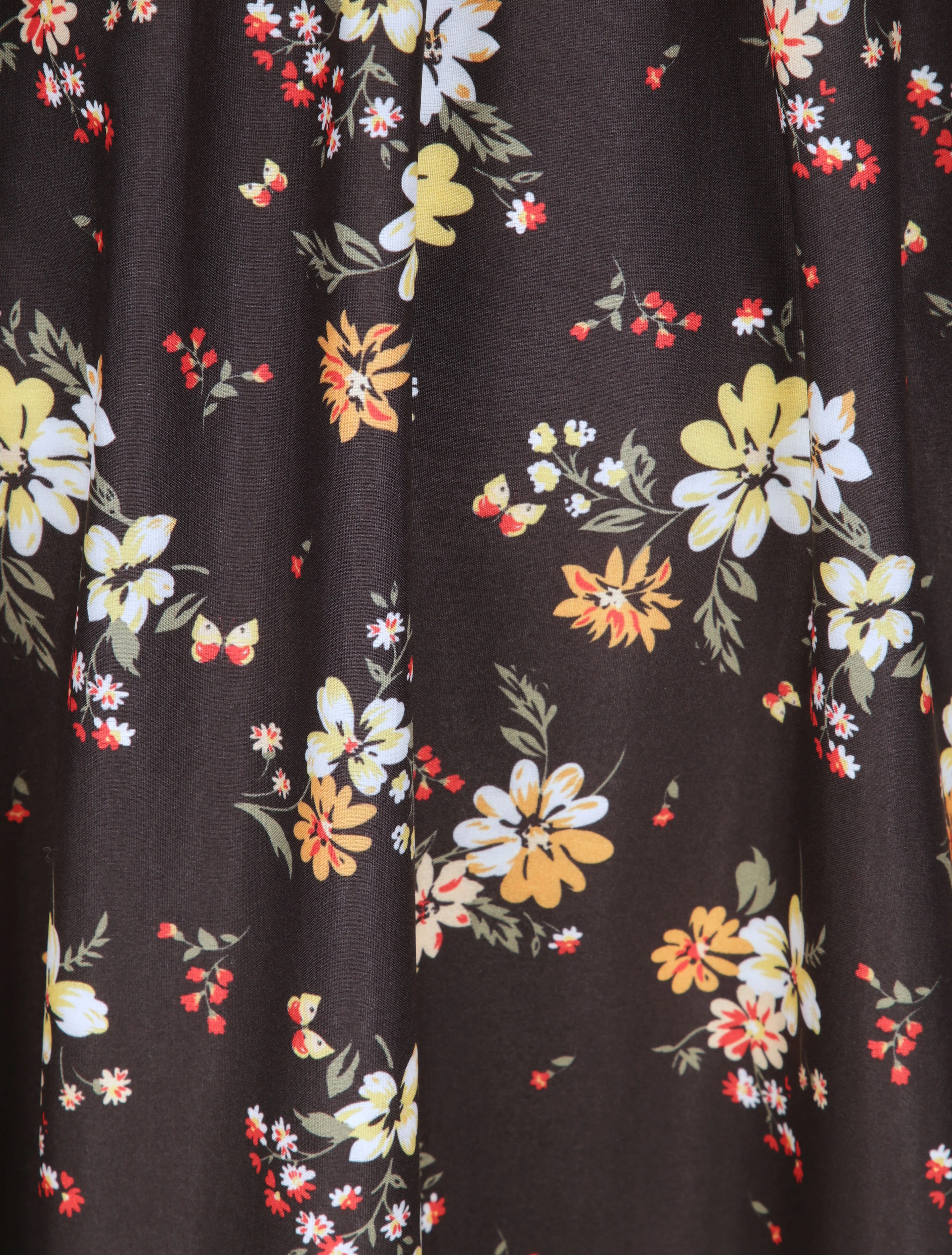 Lange jurk met kleine bloemenprint - Zwart - Image 3