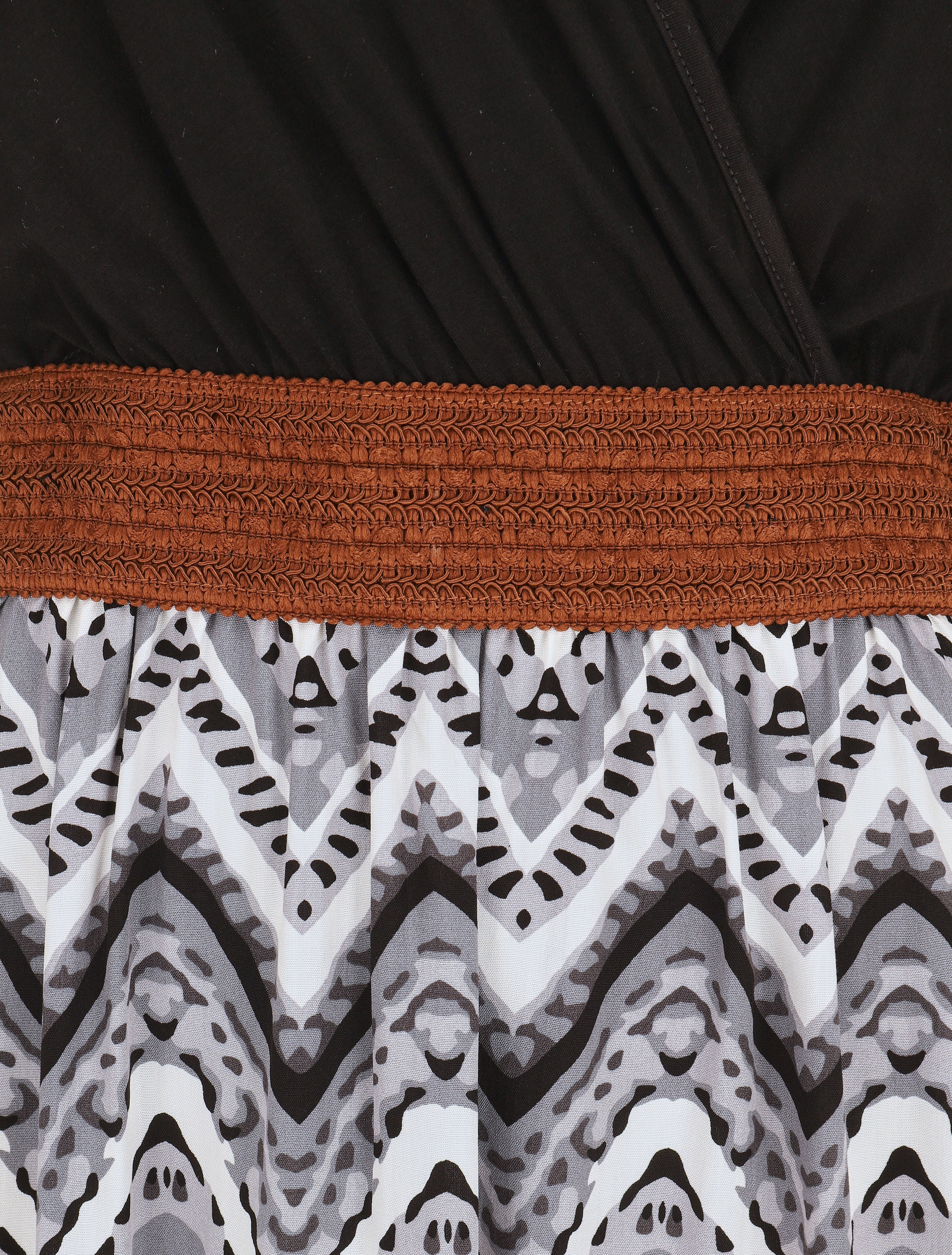 Lange jurk met rok met grafische print - Grijs - Image 3