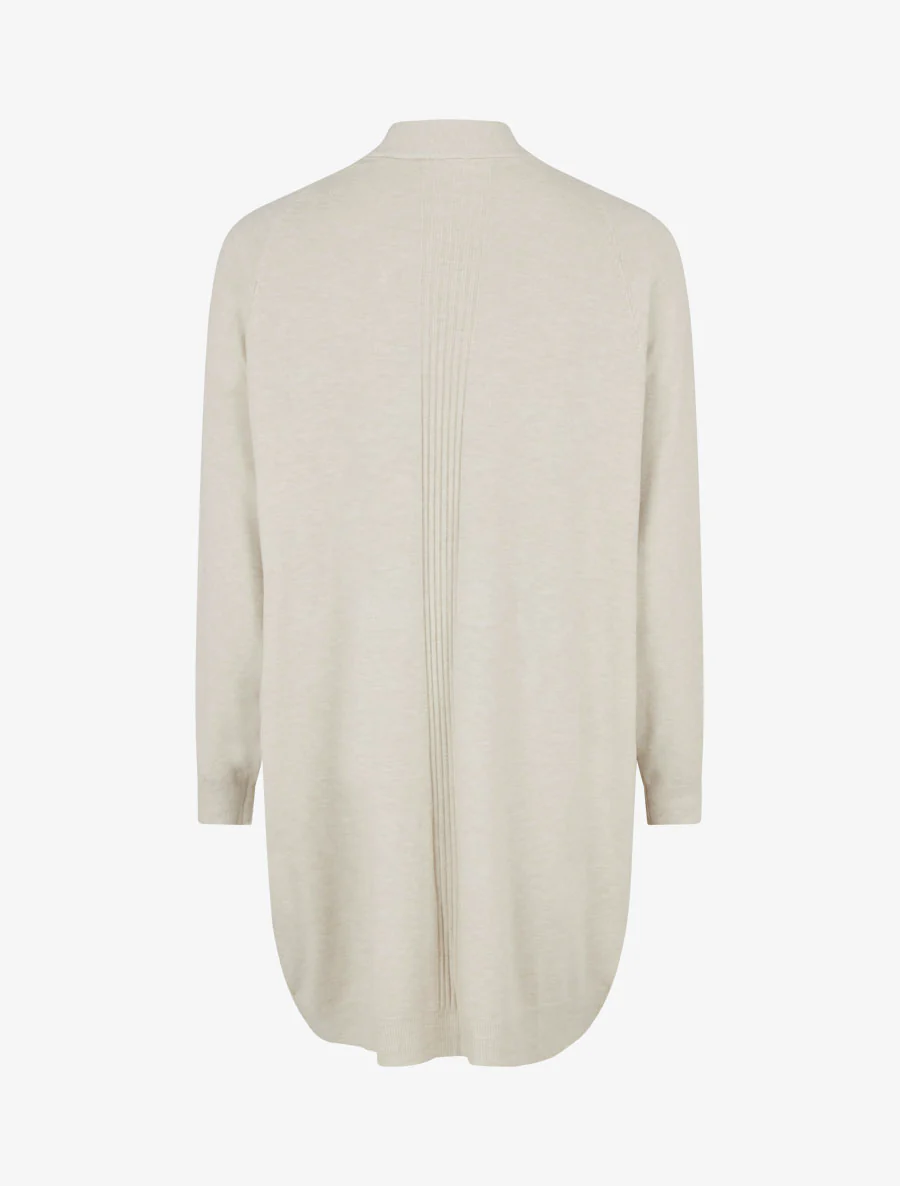 Lange, losse gilet met vleermuismouwen - Beige - Image 2