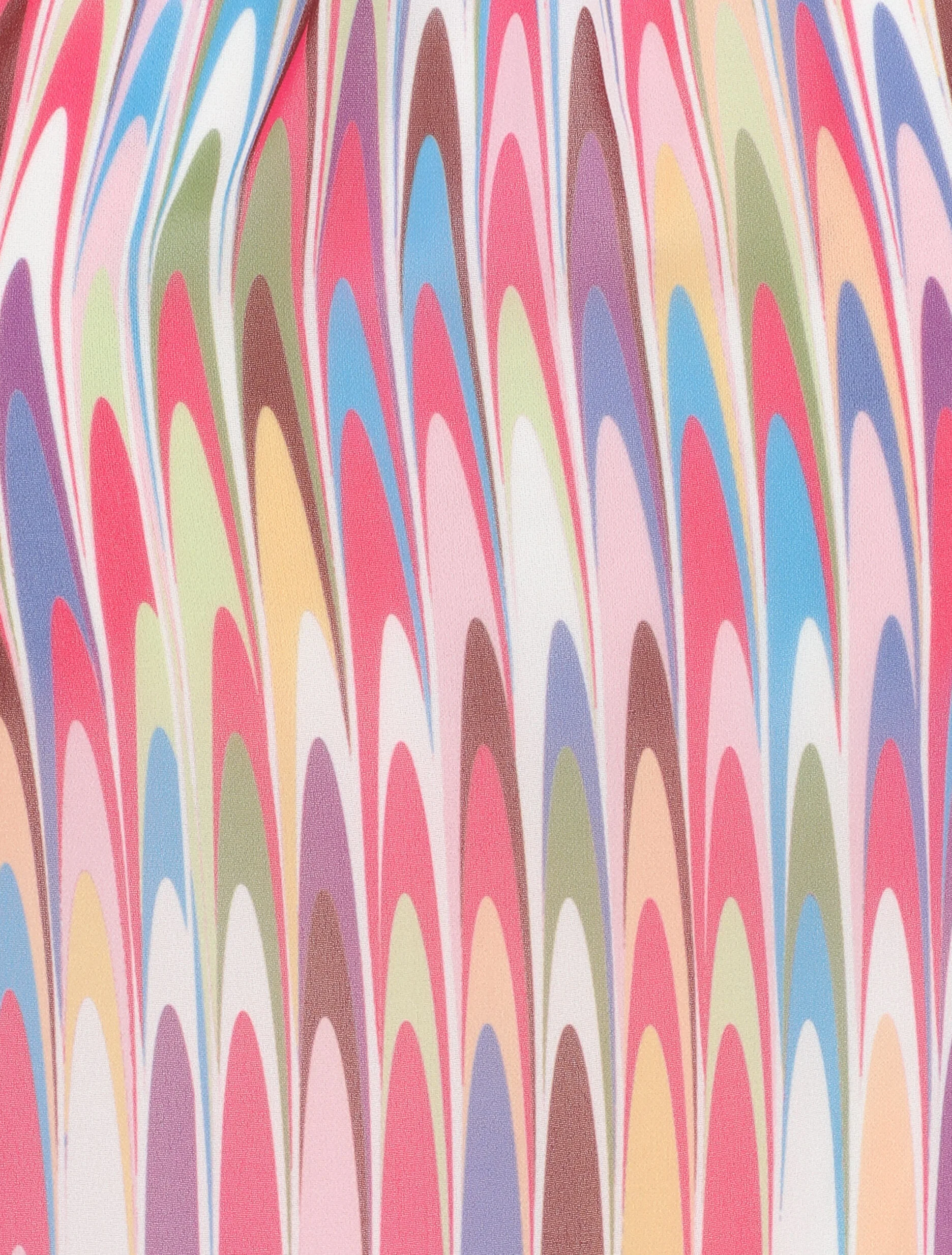 Lange retro print rok met een iriserende riem - Fuchsia - Image 3