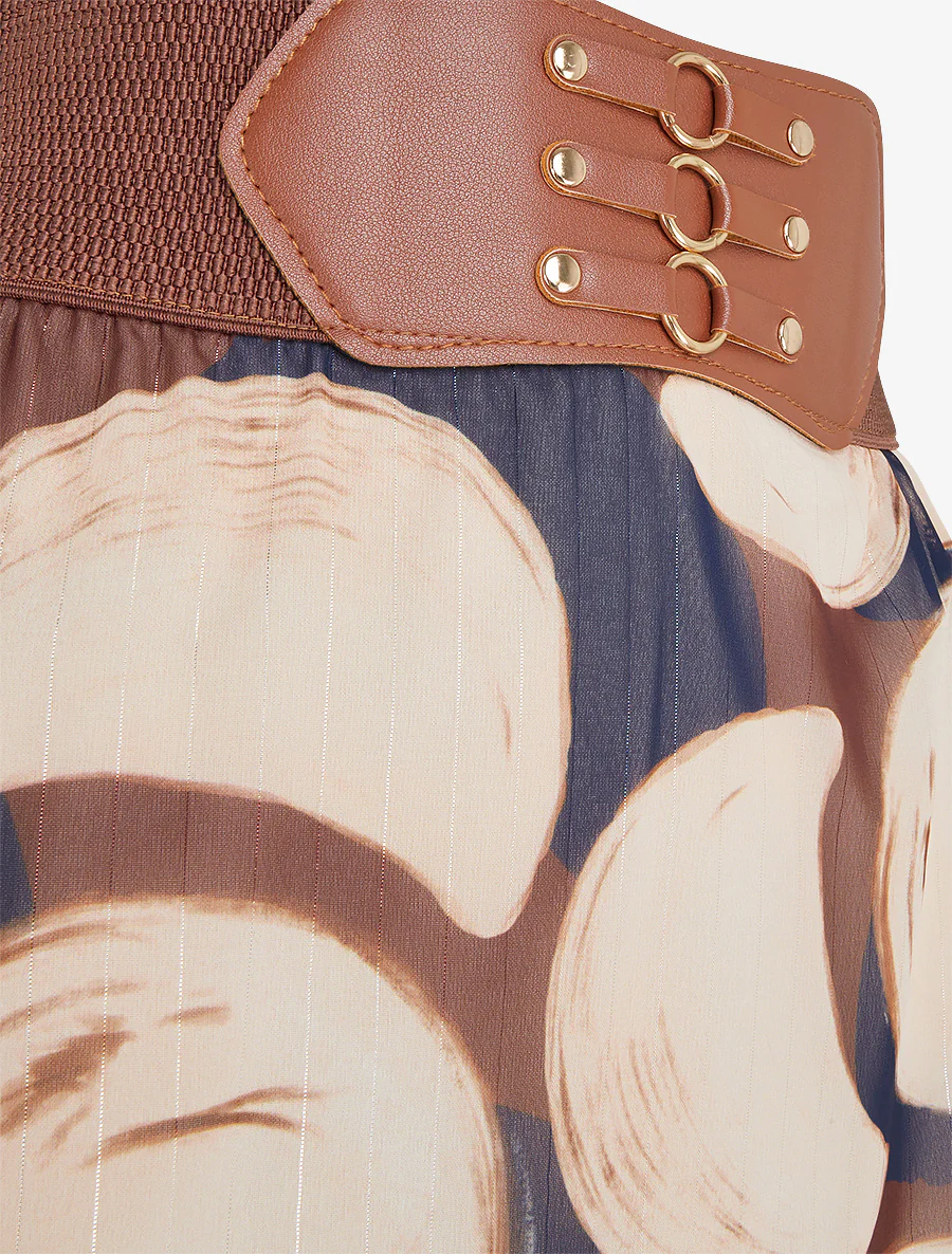 Lange rok met fantasierijke cirkelprint - Marine - Image 3