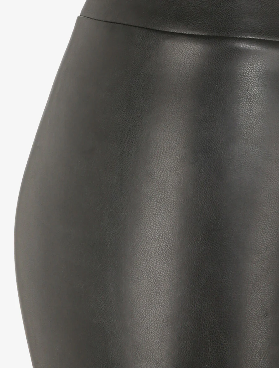 Legging van stretchmateriaal en imitatieleer - Zwart - Image 3