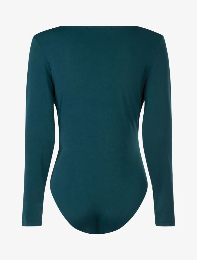 Lichaam wikkeltop met strik - blauwgroen - Image 2