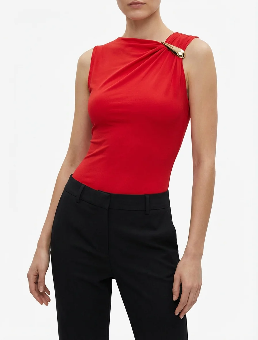 Lichaamsstretch met juweelinzet - Rood - Image 4
