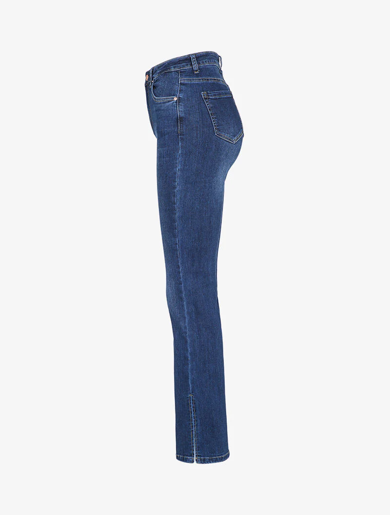 Licht vervaagde Jean flare met gespleten randen - Blauw denim - Image 3