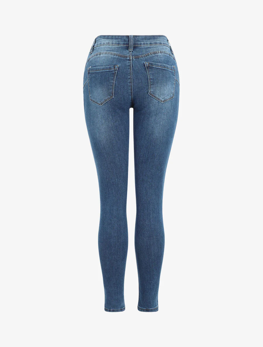 Lichte verwassen push-up jeans met skinny pasvorm - blauw - Image 2