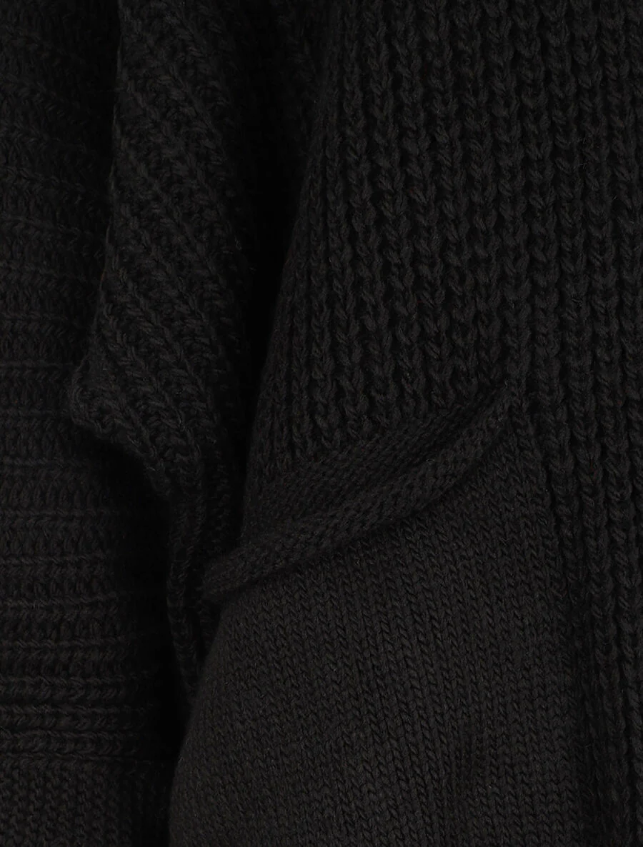 Losjes vallend halflang vest - Zwart - Image 3