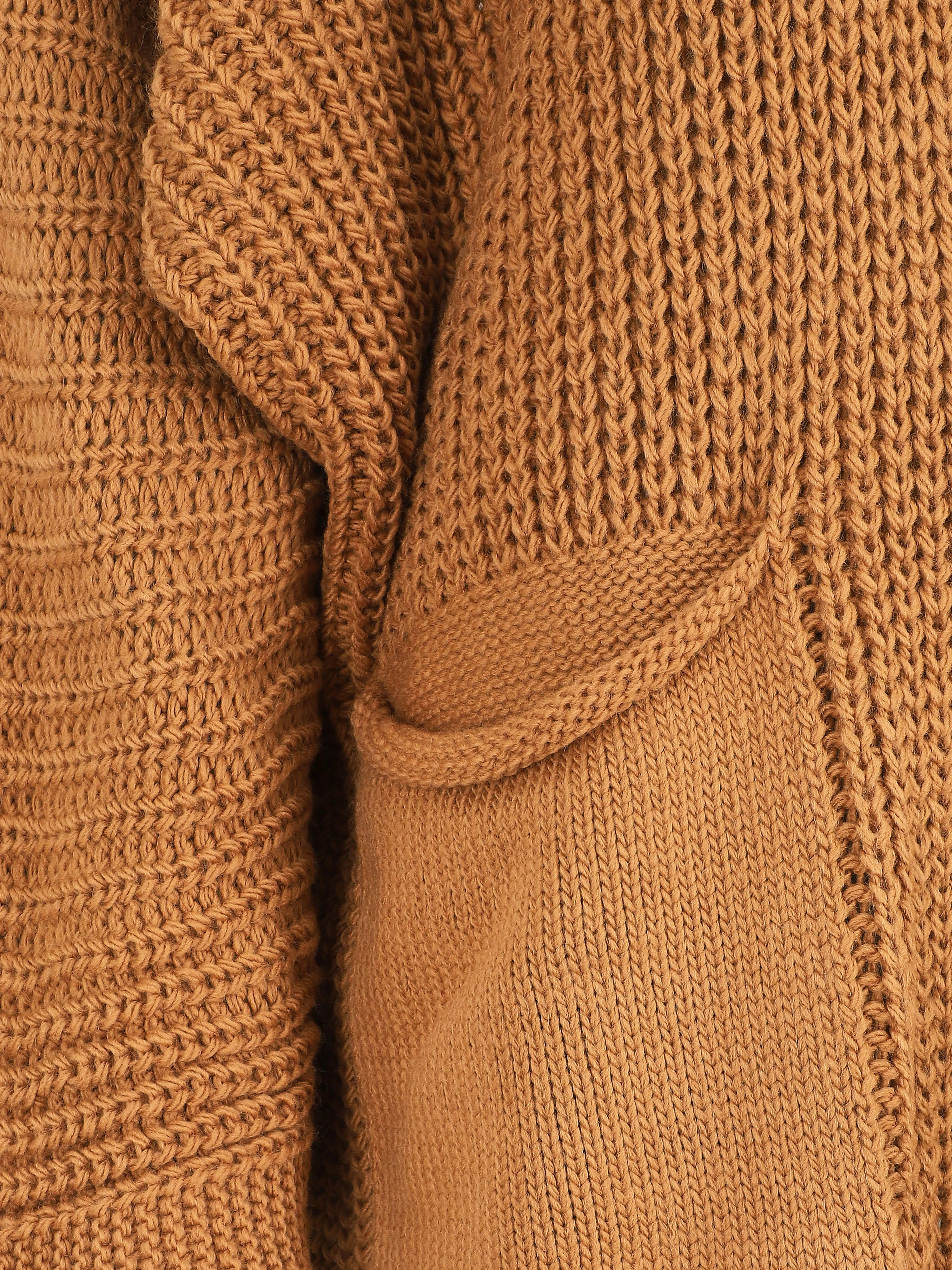 Losjes vallend halflang vest - Camel - Image 3