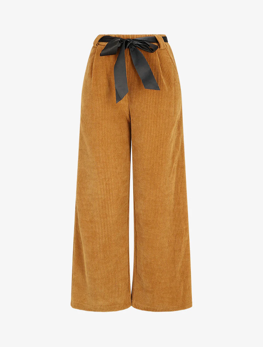 Losse corduroy broek - Camel
