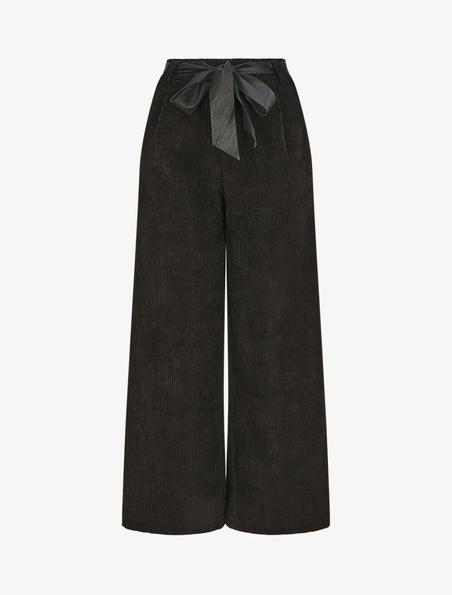 Losse corduroy broek - zwart