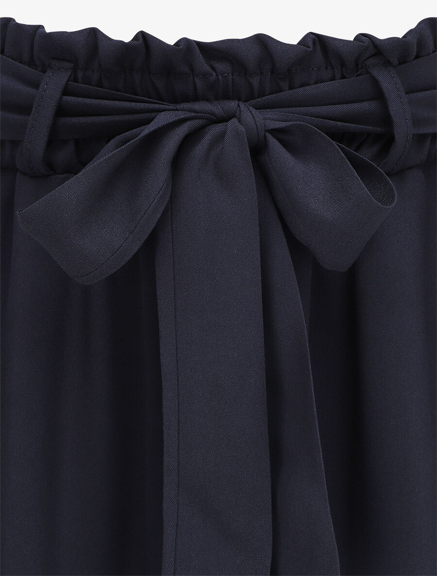 Losse papieren zak rechte broek - Marineblauw - Image 3