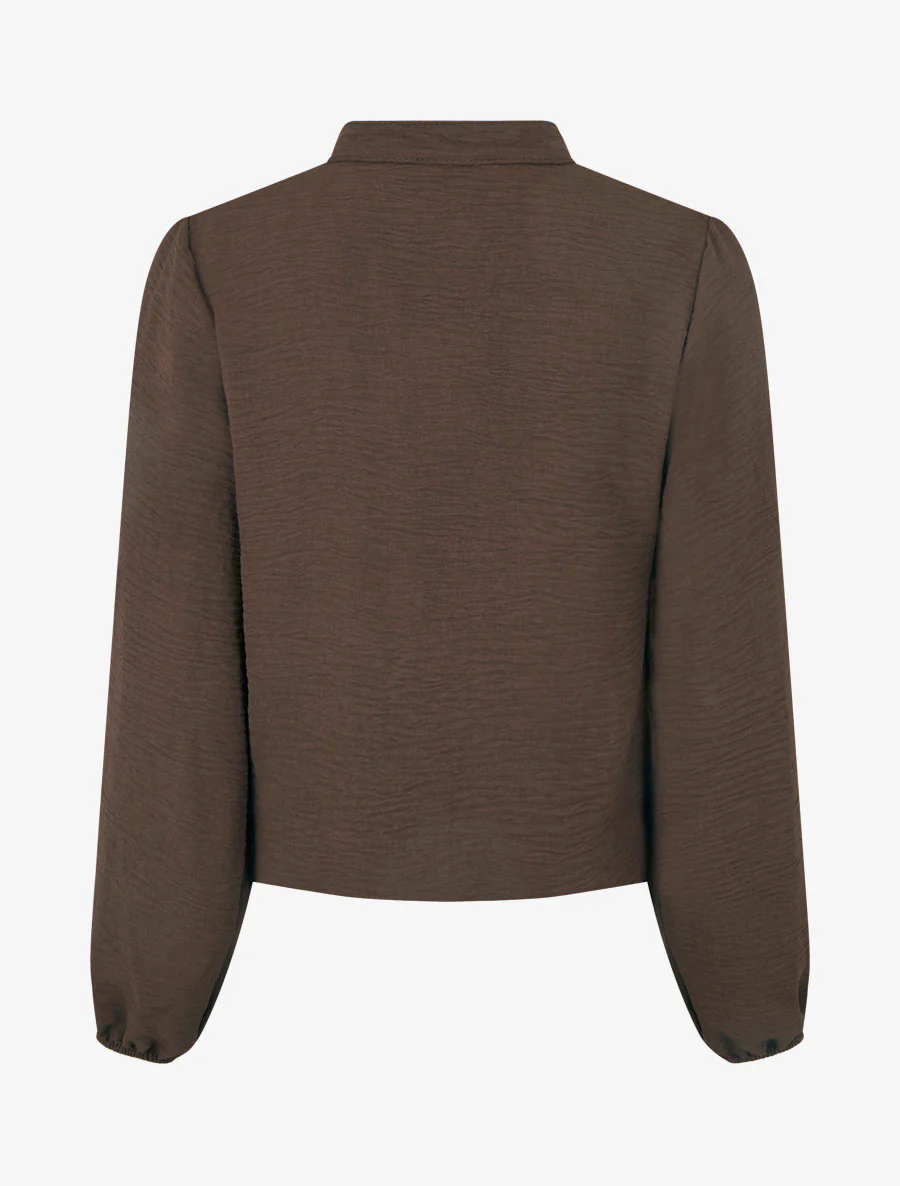 Luchtige blouse met bolvormige snit en haakdetails - Bruin - Image 2