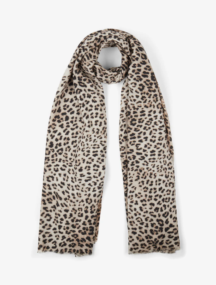 Luipaardprint sjaal - Beige