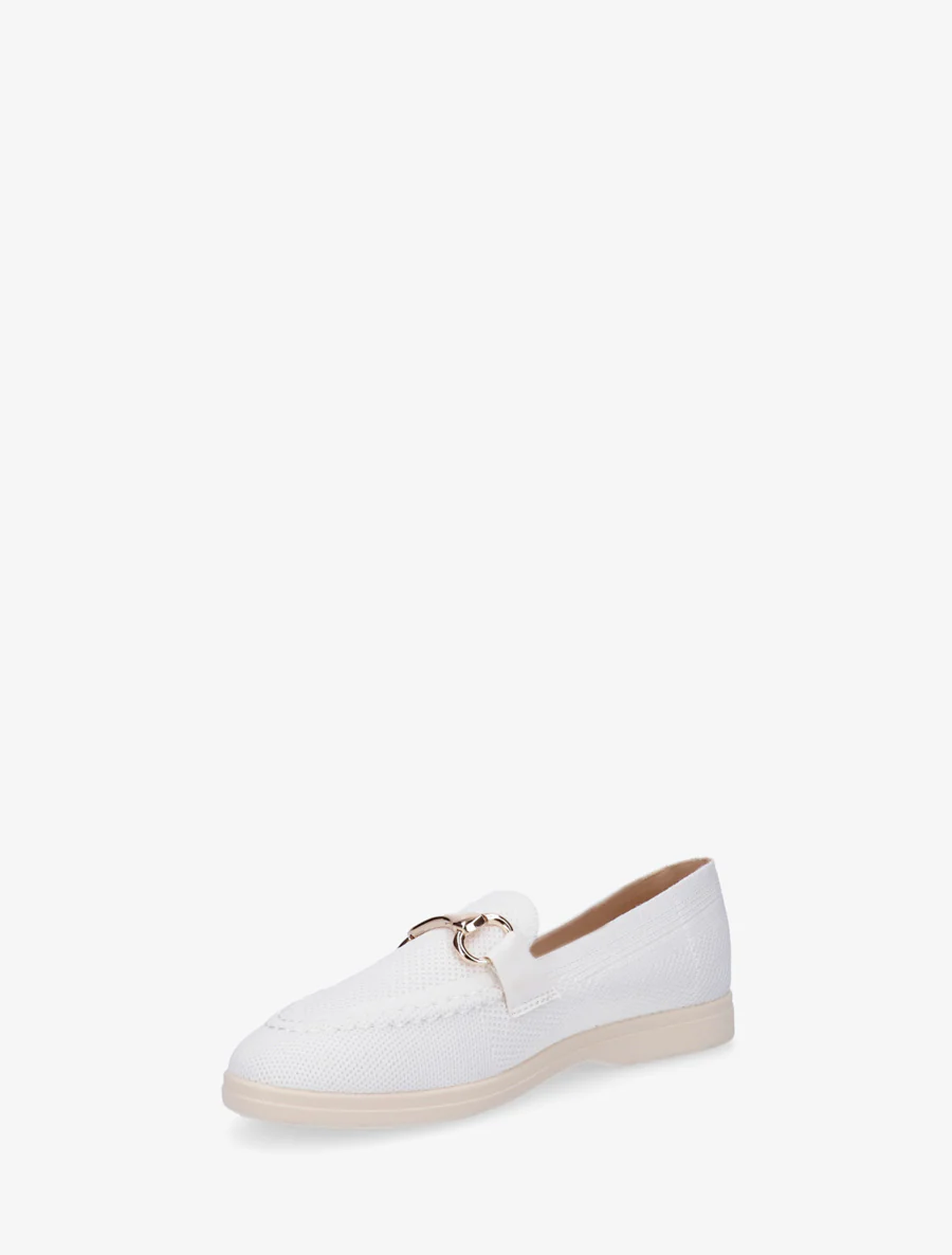 Mesh loafers met decoratieve gesp - Wit - Image 3