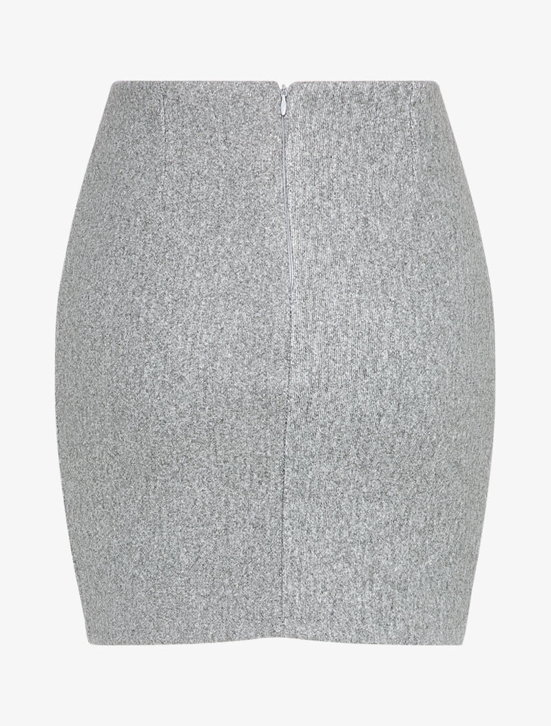 Mini kokerrok met hoge taille - Gemêleerd grijs - Image 2