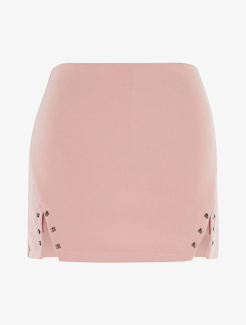 Mini shortrok met studs - roze