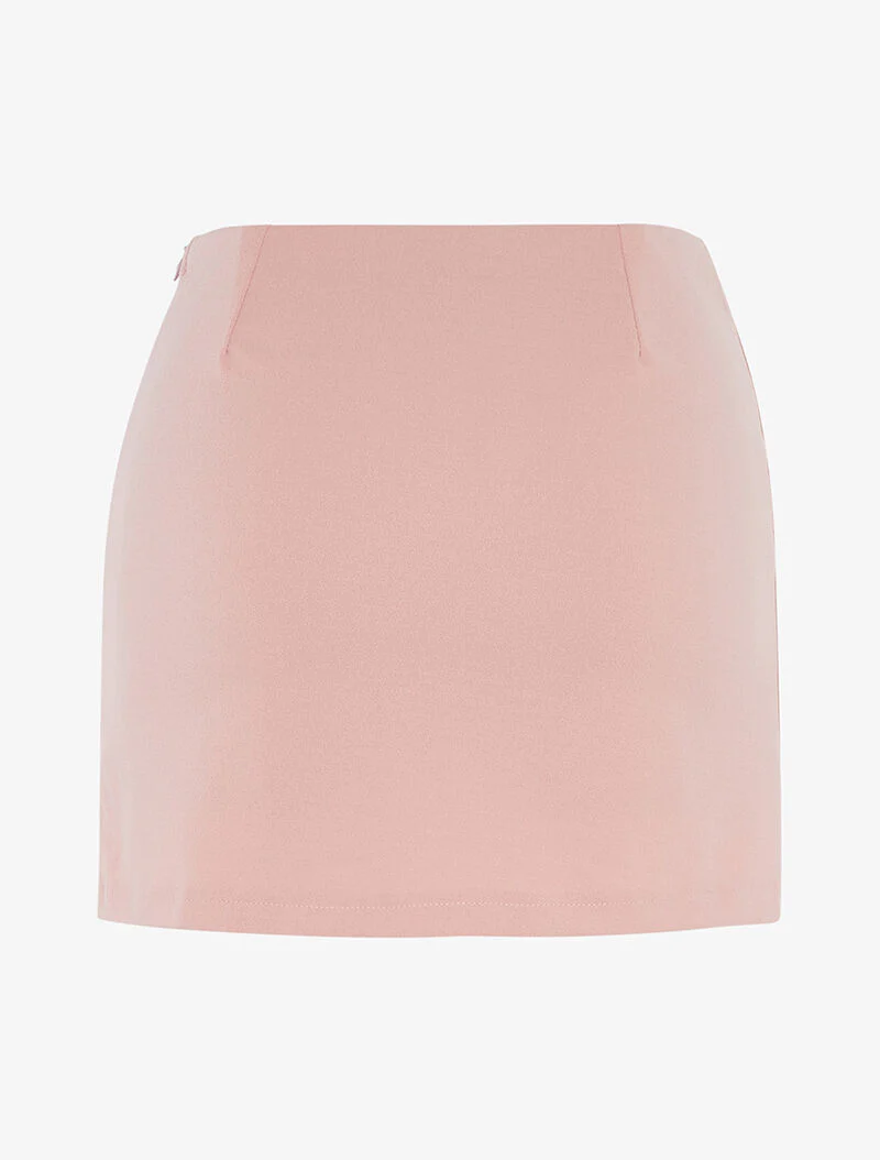 Mini shortrok met studs - roze - Image 2