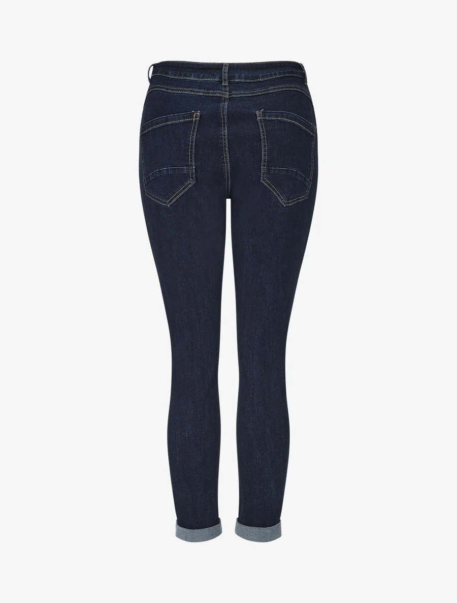 Mom-fit broek met hoge taille - Blauw - Image 2