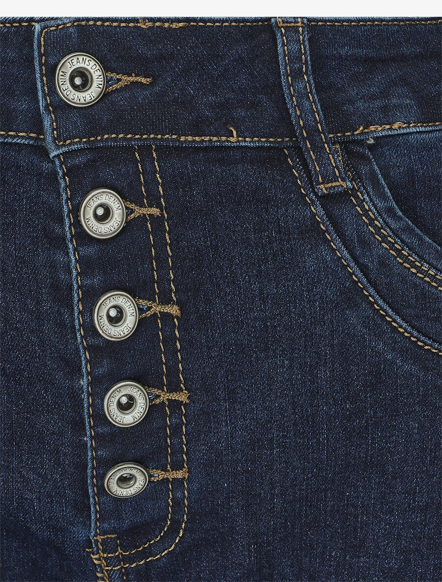 Mom-fit broek met hoge taille - Blauw - Image 3